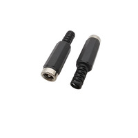 Connecteur d'alimentation CC 5,5 x 2,1 mm mâle femelle, coque en plastique noir, prise d'alimentation CC, adaptateur de prise 5,5 mm x 2,1 mm