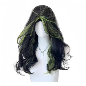 วิกผมสีดำไฮไลท์เขียว วิกผมลอนใหญ่สำหรับผู้หญิง วิกเต็มศีรษะ สีดำไฮไลท์เขียว สีพิเศษ โลลิต้า <span class=keywords><strong>ผม</strong></span><span class=keywords><strong>ยาว</strong></span>หยิกสำหรับผู้หญิง - Product Image 5