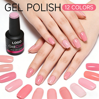 Vernis à ongles UV en gel rose 15 ml, vente en gros, marque privée, haute qualité, pour salon, OEM, best-seller
