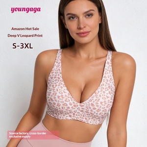 ชุดชั้นในแบบไร้โครงพิมพ์ลายเสือดาว ทรงวีลึก แบบไร้รอยต่อ สำหรับผู้หญิง บางเบา เซ็กซี่ ใส่ได้ทุกวัน คัพ 3/4 - Product Image 2