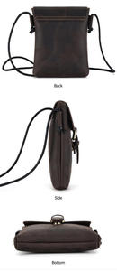 Bolso Bandolera de Cuero Genuino de Vaca Andong para Hombre, Bolso de Hombro de Cuero Crazy Horse para Teléfono, Estilo Moderno - Product Image 6