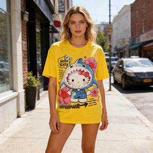 ZiTong Robe <span class=keywords><strong>T</strong></span>-<span class=keywords><strong>shirt</strong></span> surdimensionnée à motif requin pour femme, décontractée, à manches courtes (multicolore) - Product Image 1