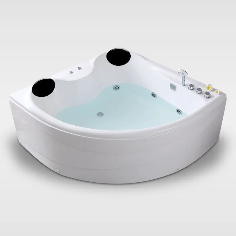 Hot triangular whirlpool acrylic corner massage bathtub 1500mm foot for adult bathing