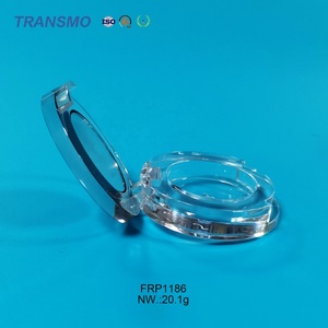 Estuche compacto transparente para polvos PETG, envase vacío para colorete, embalaje redondo de cristal para colorete en crema con espejo - Product Image 4