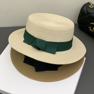 Premium Flat Top Amish Boater Hat Papier Paille Soleil <span class=keywords><strong>Chapeau</strong></span> Pêche En Plein Air Voyage Bande Arc Naturel Papale Chapeaux <span class=keywords><strong>De</strong></span> Paille pour La Fête - Product Image 4