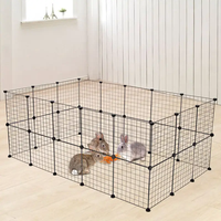 Clôture de jardin pliable d'intérieur en fil métallique de luxe/classique avec plateau en plastique pour petits animaux, cochons d'Inde et lapins
