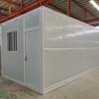 Casa Contenedor Plegable de Estructura de Acero Resistente, Casa Móvil Modular Prefabricada para Refugio de Emergencia
