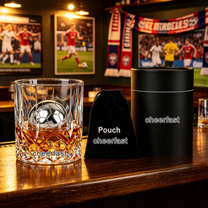 Juego de Whisky Cheerfast al por Mayor, Bolas de Hielo Reutilizables de Acero Inoxidable 304 Premium con Forma de Balón de Fútbol para Aficionados al Fútbol - Product Image 3
