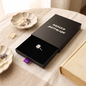 Caja rígida de lujo para anillos, caja de embalaje personalizada con papel y papel especial para fabricante de embalajes de regalo de joyería - Product Image 3