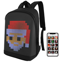 Sac à dos LED unisexe pour ordinateur portable, sac à dos extérieur étanche avec écran LED, télécommande sans fil
