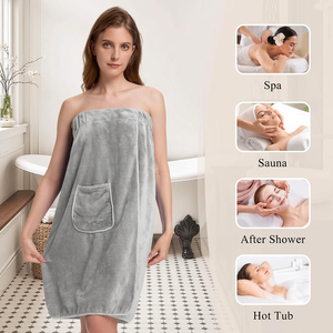Robe de plage en microfibre blanche hypoallergénique pour femme, tricotée, séchage rapide, couleur unie, ajustement réglable, lavable en machine - Product Image 4