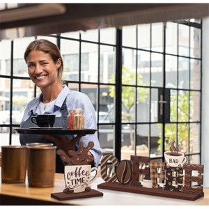 Décoration de <span class=keywords><strong>bar</strong></span> à café en bois style Art Déco pour maison ou mariage – Accessoires élégants en bois pour votre <span class=keywords><strong>bar</strong></span> à café - Product Image 5