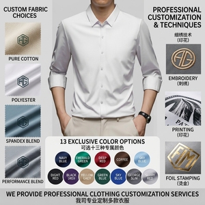<span class=keywords><strong>Chemise</strong></span> habillée formelle pour <span class=keywords><strong>homme</strong></span> à manches longues, extensible dans les quatre sens, ornée <span class=keywords><strong>de</strong></span> perles, à simple boutonnage, unie, pour affaires, <span class=keywords><strong>mariage</strong></span> et réunions, design élégant - Product Image 3