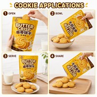 Emballages personnalisés pour biscuits au beurre, sachets refermables imprimés numériquement pour biscuits, gâteaux, en-cas, emballages alimentaires