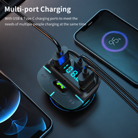 Émetteur FM BT5.4, récepteur radio AUX, lecteur MP3, appels mains libres, chargeur de voiture USB Type-C, kit voiture Bluetooth sans fil