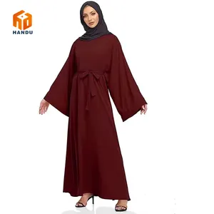 Abaya Dubai – robe musulmane longue et Simple, couleur unie, vêtements arabes islamiques pour femmes, vente en gros, 2023