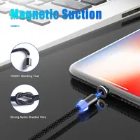 1 M 360 תואר LED מגנטי מטען 3 ב 1 מגנט usb כבל עבור Iphone אנדרואיד