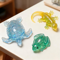 Moule en silicone tortue/lézard/grenouille de qualité alimentaire pour bougies d'aromathérapie DIY, décoration en résine/plâtre, gâteau en fondant