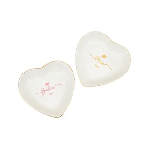 Placa de anillo de cerámica en forma de corazón nombre personalización Placa de almacenamiento de una pieza de joyería personalizada - Product Image 5