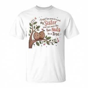 T-shirt avec citation de sœur, motif « Deux pois dans une tige », design mignon pour frères et sœurs, taille adulte unisexe - Product Image 2