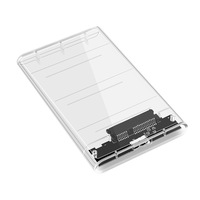 Estuche HDD SSD transparente de 2,5 pulgadas SATA III USB 3,0 HDD externo móvil para PC portátil ()