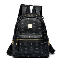Sac à dos en PU de marque de créateur pour femme 2026 OEM, style européen et américain, avec impression de lettres, fermeture éclair, doublure en polyester, tendance mode