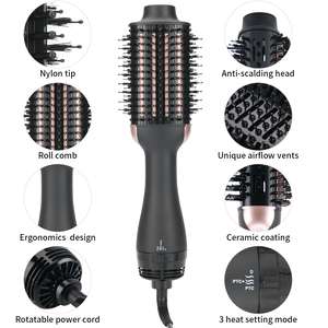 PRITECH 부정적인 이온 안티 frizz 분출 뜨거운 공기 브러시 세라믹 코팅 블로우 건조기 브러시 Volumizer 한 단계 헤어 드라이어 - Product Image 2