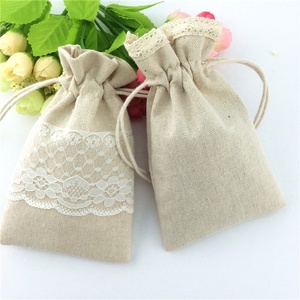 Pochette en <span class=keywords><strong>Jute</strong></span> avec dentelle, pochette cadeau pour faveurs <span class=keywords><strong>de</strong></span> mariage, sac en dentelle sur mesure avec cordon <span class=keywords><strong>de</strong></span> serrage - Product Image 5