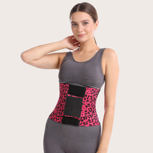 Nuovo Cinturino Regolabile e Traspirante in Nylon con Stampa Leopardata per Yoga, Modellante Elastico Senza Cuciture con Logo Personalizzato - Product Image 1