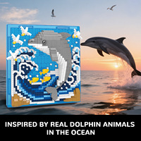 NUEVO Mural de Delfines 3D 6016, Arte para Colgar en la Pared, Bloques de Construcción para Armar, 40 Piezas, Juguete Educativo para Bebés, Unisex