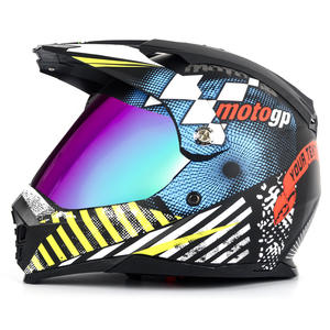 Nouveau casque de moto intégral homologué ECE DOT en ABS personnalisable pour rallye tout-terrain, motocross, VTT avec visière double miroir - Product Image 4