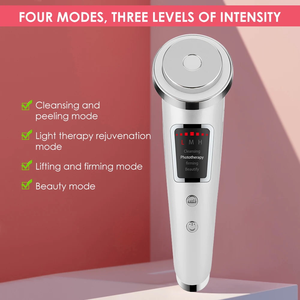 Facial Eye Care Anti Wrinkle Cosmetic Apparatus LED Photon Skin Rejuvenation Beauty Device Hot Compress Face Lifting Massager