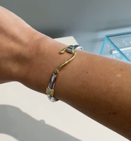 Bracelet jonc à hameçon classique fabriqué sur Cape Cod Bracelet en acier inoxydable plaqué or jaune cadeau pour mari