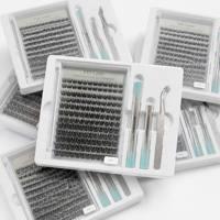 Kit de Cils DIY Premium Personnalisé – Faux Cils en Grappes 10 Rangées avec Adhésif, Dissolvant, Tubes et Pinces – Vente en Gros Marque Privée