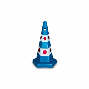 Cono de Tráfico Hexagonal Azul de 65 cm con Ojos de Gato, Barrera de Advertencia Tipo Pontón, Hecho en Turquía - Product Image 2