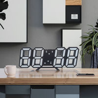 Reloj Despertador Digital LED 3D Moderno, Reloj Electrónico de Plástico para Pared y Escritorio con Función de Repetición, Fecha, Temperatura y Luz Nocturna para Sala de Estar