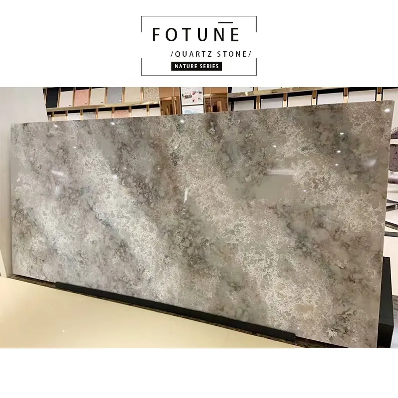 Polished Artificial Stone Sheets Surface Surface Solid Crystal Quartz Stone Big Slab White Calacatta Countertop Slabs