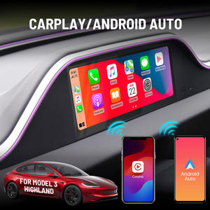8.9 pouces affichage tête haute Position de l'engrenage entraînement gauche écran IPS tableau de bord tout <span class=keywords><strong>ine</strong></span> un Carplay avec bande led pour Tesla 3 Highland - Product Image 4