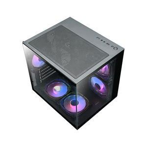 <span class=keywords><strong>Caja</strong></span> de Ordenador para Juegos M-ATX, Chasis OEM ARGB con <span class=keywords><strong>Ventana</strong></span> de Vidrio, <span class=keywords><strong>Caja</strong></span> de <span class=keywords><strong>PC</strong></span> de Escritorio, Audio HD, USB 3.0, Vidrio Templado - Product Image 2