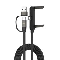 Cable de Carga Rápida Tipo-C de 240W, de A a C y de C a C, Multifuncional, con Soporte para Teléfono, Transferencia de Datos, Diseño que No Obstruye el Espacio