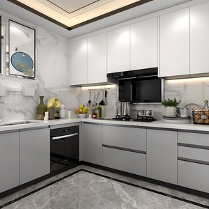 Système professionnel d'armoires de <span class=keywords><strong>cuisine</strong></span> sur mesure <span class=keywords><strong>avec</strong></span> tiroirs de rangement profonds <span class=keywords><strong>Armoire</strong></span> de garde-manger à îlot intégré - Product Image 4