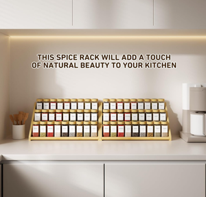 Hete Aanbieding Bamboe Gelaagde Kruidenrek Houten Kruidenrek Organizer Kast Kruidenrek voor Keukenblad - Product Image 3