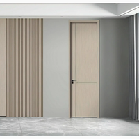 Portes intérieures en bois massif MDF avec placage en mélamine couleur noyer moderne, isolation phonique pour chambre et école