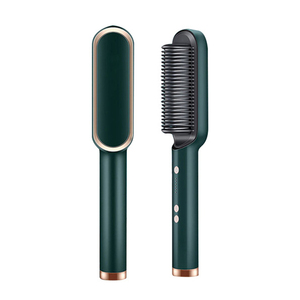 Herramienta de Peinado de Alta Calidad con Iones Negativos Anti-quemaduras, Nuevo Peine Caliente de Cerámica 2 en 1, Plancha de Pelo Eléctrica, Cepillo para el Cabello - Product Image 1