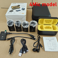 Microphone à ruban sans fil professionnel Studio SX13 à 4 micros avec suppression du bruit, connecteur Android Type C pour diffusion en direct
