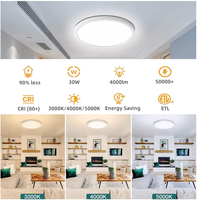 3CCT 5CCT 9 pouces 12 pouces 15 pouces Luminosité Matériau PC Plafonnier rond Led pour chambre à coucher Garantie 5 ans