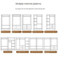 Armoire de chambre moderne et minimaliste en noyer, populaire, avec rangement convertible, pour petit appartement, à assembler, idéale pour la location, avec penderie