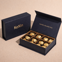 Boîte à chocolat en carton rigide avec couvercle magnétique personnalisé Kexin avec séparateurs en papier Emballage cadeau en papier pour chocolat