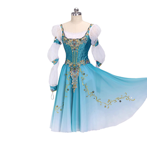 Costumes de ballet professionnels romantiques longs pour <span class=keywords><strong>trois</strong></span> personnes, filles, danse de variation, compétition, performance, tutu pour la scène - Product Image 2