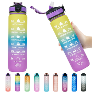 Lot de 3 Bouteilles d'Eau en <span class=keywords><strong>Plastique</strong></span> pour Gymnastique, Sans BPA, Portables, avec Marqueurs de Temps - Vente en Gros - Product Image 6